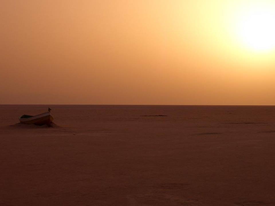Coucher de soleil sur Chott El Jerid